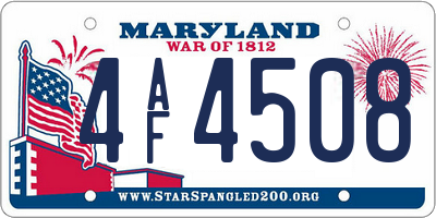 MD license plate 4AF4508