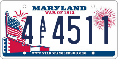 MD license plate 4AF4511