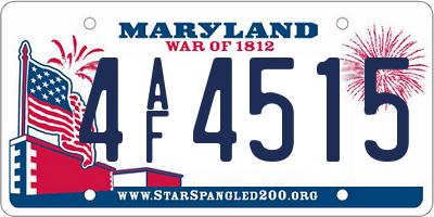 MD license plate 4AF4515