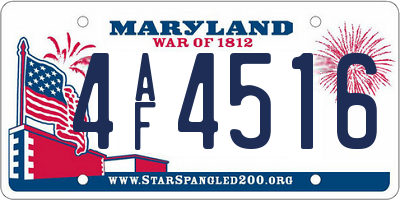 MD license plate 4AF4516