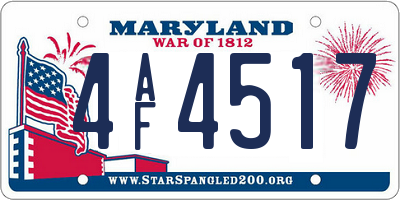 MD license plate 4AF4517