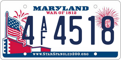 MD license plate 4AF4518