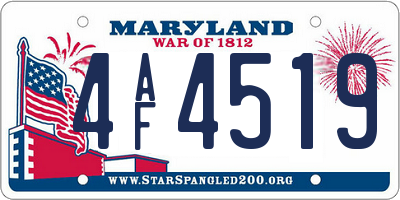 MD license plate 4AF4519
