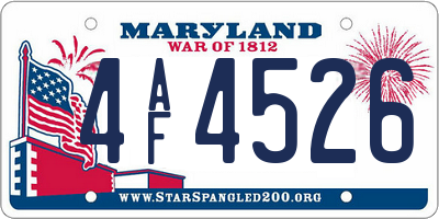 MD license plate 4AF4526