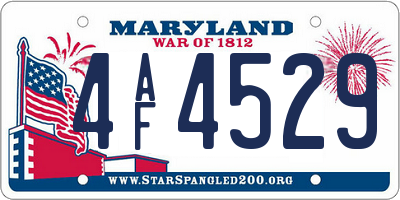 MD license plate 4AF4529