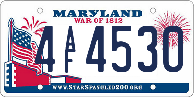 MD license plate 4AF4530