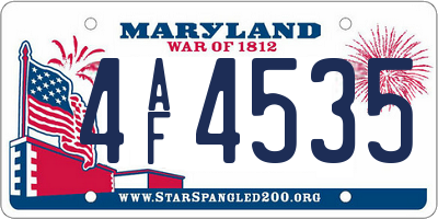 MD license plate 4AF4535