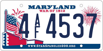 MD license plate 4AF4537