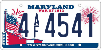 MD license plate 4AF4541