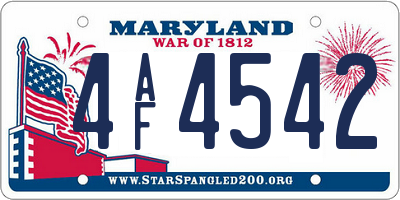 MD license plate 4AF4542