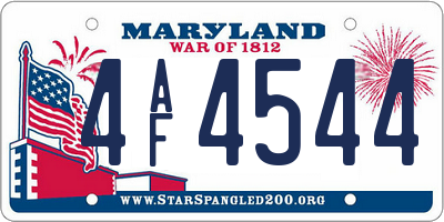 MD license plate 4AF4544