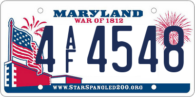 MD license plate 4AF4548