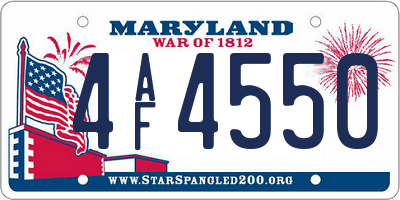 MD license plate 4AF4550