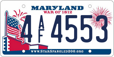 MD license plate 4AF4553