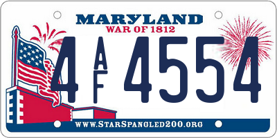 MD license plate 4AF4554