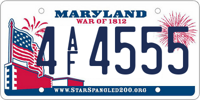 MD license plate 4AF4555