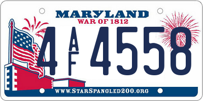 MD license plate 4AF4558