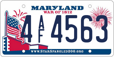 MD license plate 4AF4563