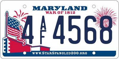 MD license plate 4AF4568
