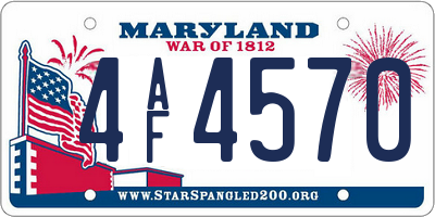 MD license plate 4AF4570