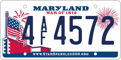 MD license plate 4AF4572