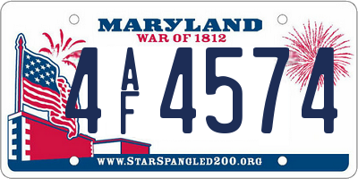 MD license plate 4AF4574