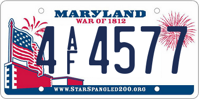 MD license plate 4AF4577
