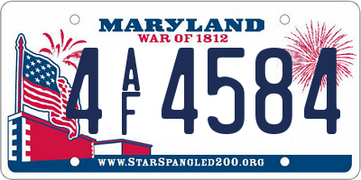 MD license plate 4AF4584