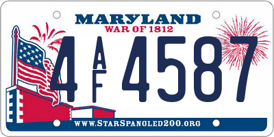 MD license plate 4AF4587