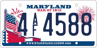 MD license plate 4AF4588