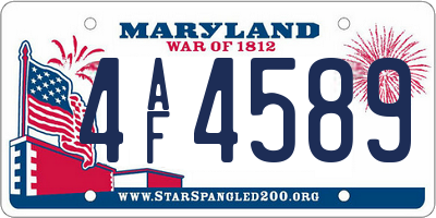 MD license plate 4AF4589