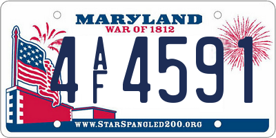 MD license plate 4AF4591