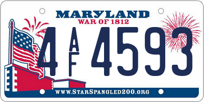 MD license plate 4AF4593