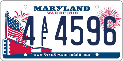 MD license plate 4AF4596