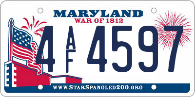 MD license plate 4AF4597