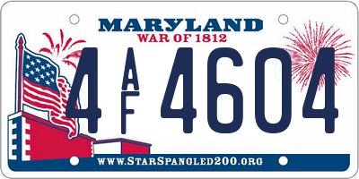 MD license plate 4AF4604