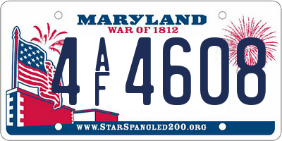MD license plate 4AF4608