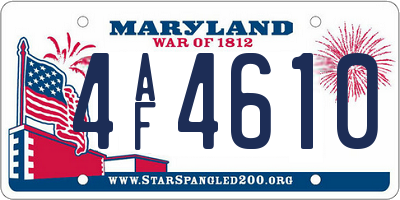 MD license plate 4AF4610