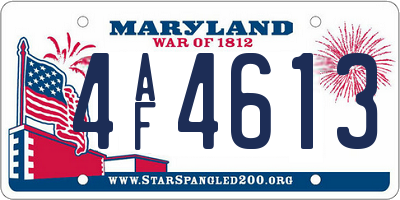 MD license plate 4AF4613
