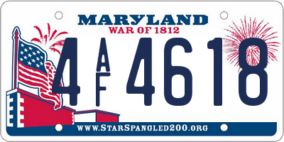 MD license plate 4AF4618