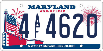MD license plate 4AF4620