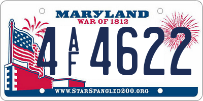 MD license plate 4AF4622
