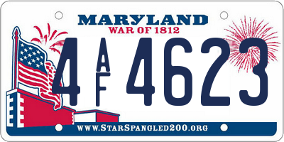 MD license plate 4AF4623