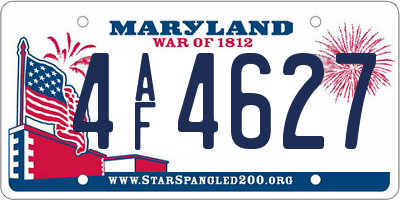 MD license plate 4AF4627