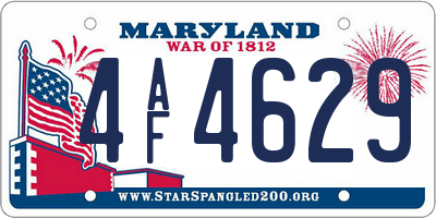 MD license plate 4AF4629
