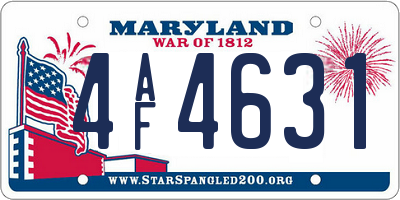 MD license plate 4AF4631
