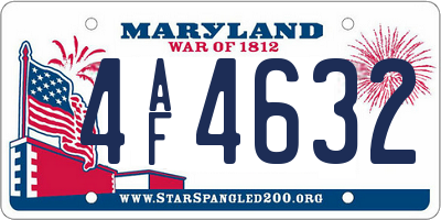 MD license plate 4AF4632