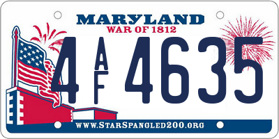 MD license plate 4AF4635