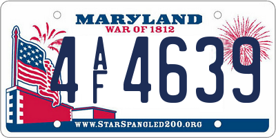 MD license plate 4AF4639