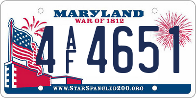 MD license plate 4AF4651
